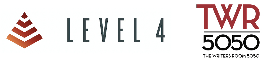 The Writers Room 5050 and Level 4 Press logo